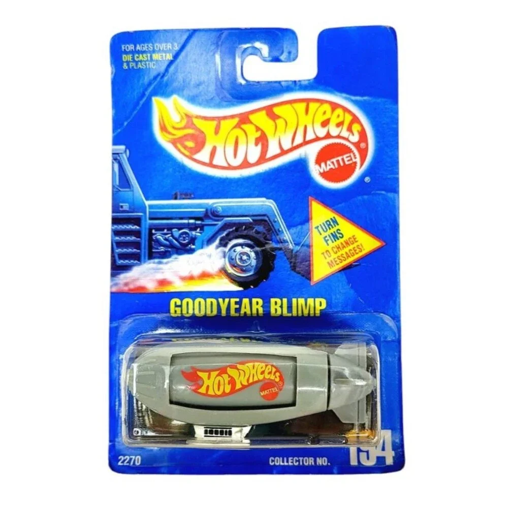 VTG Hot Wheels 1991 Grey Goodyear Blimp MOC Diecast Car Collector #194 Mattel